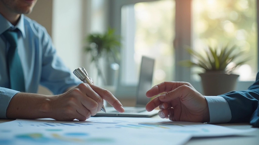 Fachkundige Person zeigt Strategien zur Schuldenabbau und Kreditmanagement am Arbeitsplatz