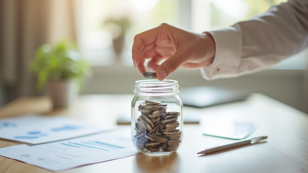 Budgetierungsstrategie mit Taschenrechner und Finanzplan-Notizbuch